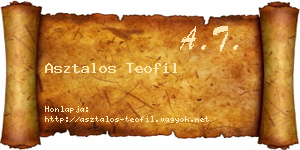 Asztalos Teofil névjegykártya
